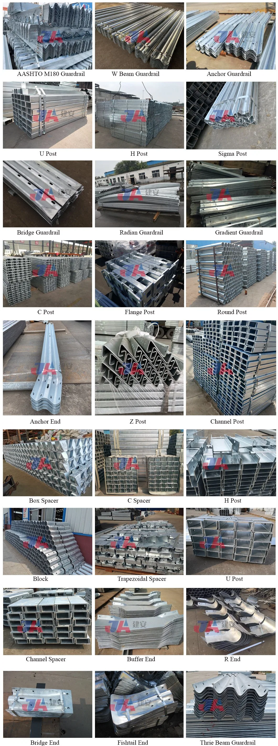 Guardrail Plate Galvanized Traffic Safety Metal Beam Barrier Highway Guardrail