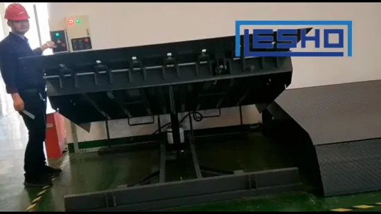 Piattaforma di carico idraulica per contenitori con labbro pieghevole a fossa fissa fissa automatica per banchine o baie di carico in magazzino con dimensioni e colori personalizzati